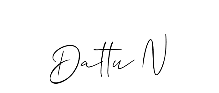 How to make Dattu N signature? Allison_Script is a professional autograph style. Create handwritten signature for Dattu N name. Dattu N signature style 2 images and pictures png