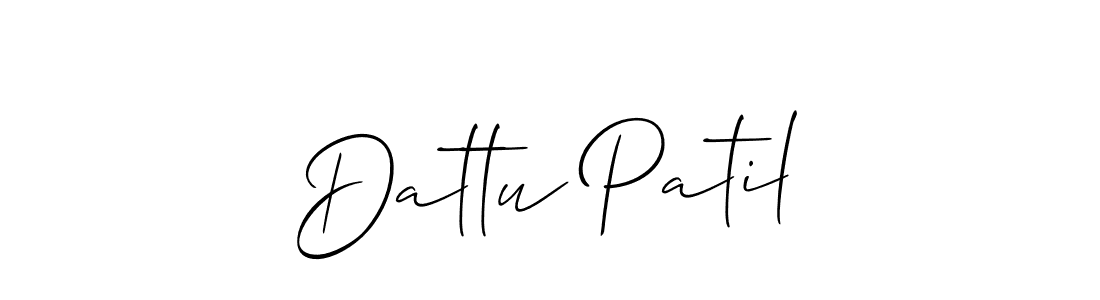 Use a signature maker to create a handwritten signature online. With this signature software, you can design (Allison_Script) your own signature for name Dattu Patil. Dattu Patil signature style 2 images and pictures png