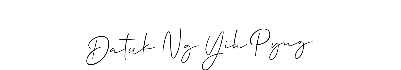 How to make Datuk Ng Yih Pyng name signature. Use Allison_Script style for creating short signs online. This is the latest handwritten sign. Datuk Ng Yih Pyng signature style 2 images and pictures png