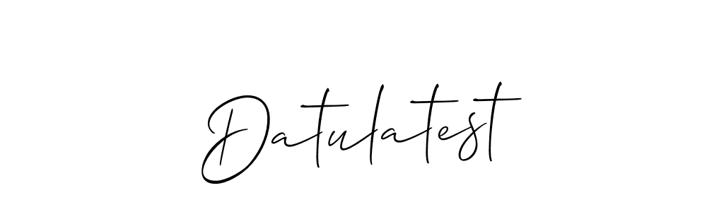 Use a signature maker to create a handwritten signature online. With this signature software, you can design (Allison_Script) your own signature for name Datulatest. Datulatest signature style 2 images and pictures png