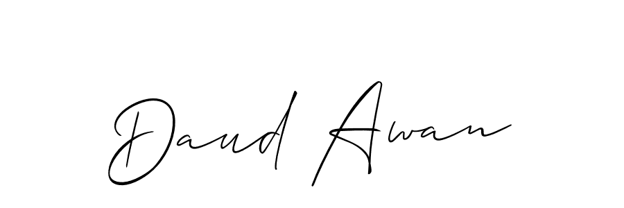 The best way (Allison_Script) to make a short signature is to pick only two or three words in your name. The name Daud Awan include a total of six letters. For converting this name. Daud Awan signature style 2 images and pictures png