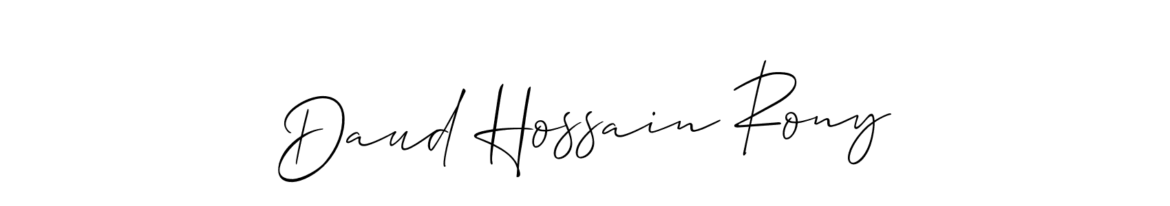 Create a beautiful signature design for name Daud Hossain Rony. With this signature (Allison_Script) fonts, you can make a handwritten signature for free. Daud Hossain Rony signature style 2 images and pictures png