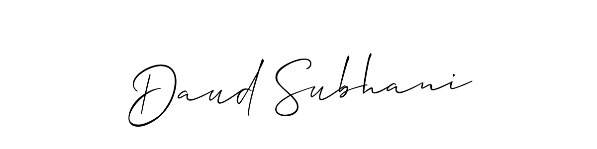 Also we have Daud Subhani name is the best signature style. Create professional handwritten signature collection using Allison_Script autograph style. Daud Subhani signature style 2 images and pictures png