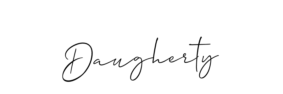 Allison_Script is a professional signature style that is perfect for those who want to add a touch of class to their signature. It is also a great choice for those who want to make their signature more unique. Get Daugherty name to fancy signature for free. Daugherty signature style 2 images and pictures png