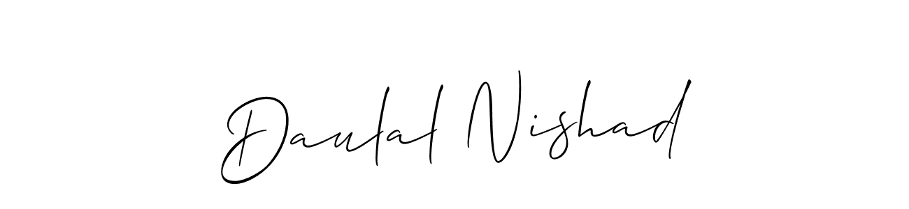 Use a signature maker to create a handwritten signature online. With this signature software, you can design (Allison_Script) your own signature for name Daulal Nishad. Daulal Nishad signature style 2 images and pictures png