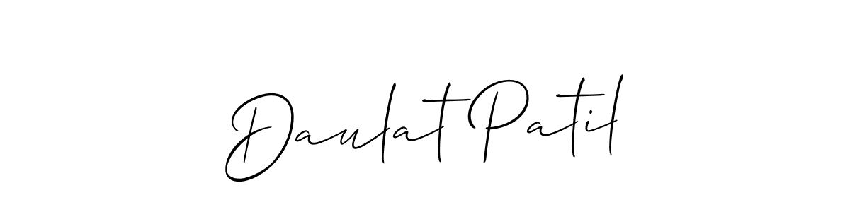 Make a beautiful signature design for name Daulat Patil. With this signature (Allison_Script) style, you can create a handwritten signature for free. Daulat Patil signature style 2 images and pictures png