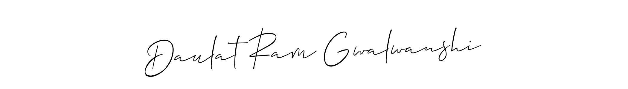 Also we have Daulat Ram Gwalwanshi name is the best signature style. Create professional handwritten signature collection using Allison_Script autograph style. Daulat Ram Gwalwanshi signature style 2 images and pictures png