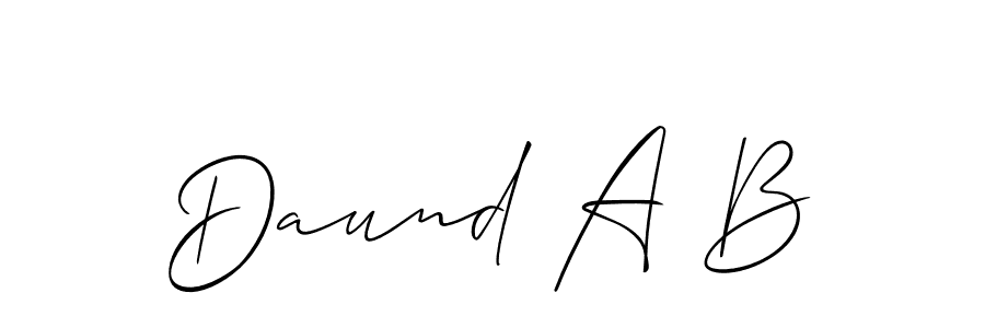 How to make Daund A B name signature. Use Allison_Script style for creating short signs online. This is the latest handwritten sign. Daund A B signature style 2 images and pictures png