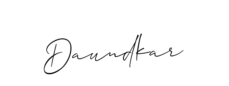 How to Draw Daundkar signature style? Allison_Script is a latest design signature styles for name Daundkar. Daundkar signature style 2 images and pictures png