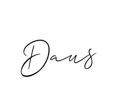 Use a signature maker to create a handwritten signature online. With this signature software, you can design (Allison_Script) your own signature for name Daus. Daus signature style 2 images and pictures png