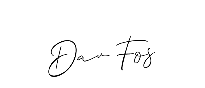 Similarly Allison_Script is the best handwritten signature design. Signature creator online .You can use it as an online autograph creator for name Dav Fos. Dav Fos signature style 2 images and pictures png