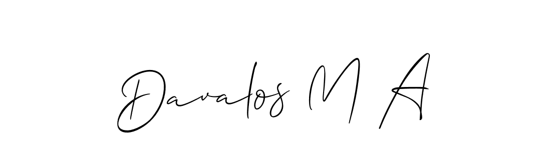 It looks lik you need a new signature style for name Davalos M A. Design unique handwritten (Allison_Script) signature with our free signature maker in just a few clicks. Davalos M A signature style 2 images and pictures png