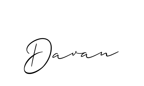 How to make Davan name signature. Use Allison_Script style for creating short signs online. This is the latest handwritten sign. Davan signature style 2 images and pictures png
