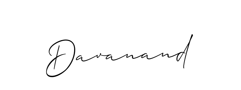 How to make Davanand signature? Allison_Script is a professional autograph style. Create handwritten signature for Davanand name. Davanand signature style 2 images and pictures png