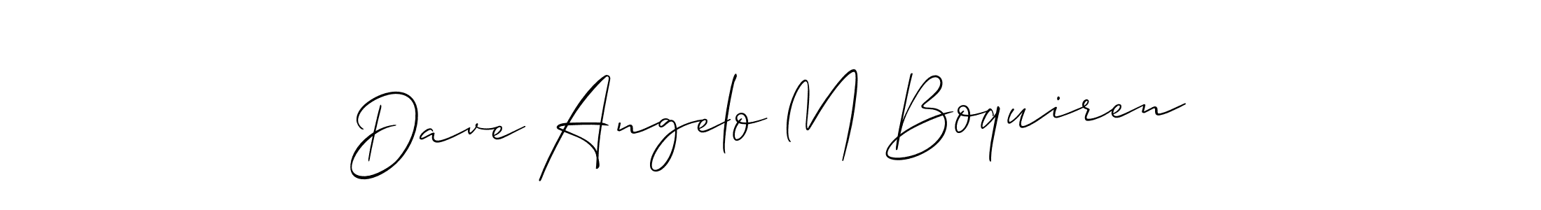 Create a beautiful signature design for name Dave Angelo M Boquiren. With this signature (Allison_Script) fonts, you can make a handwritten signature for free. Dave Angelo M Boquiren signature style 2 images and pictures png