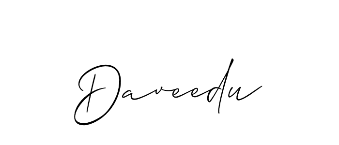 Use a signature maker to create a handwritten signature online. With this signature software, you can design (Allison_Script) your own signature for name Daveedu. Daveedu signature style 2 images and pictures png