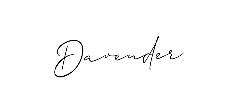 Also we have Davender name is the best signature style. Create professional handwritten signature collection using Allison_Script autograph style. Davender signature style 2 images and pictures png