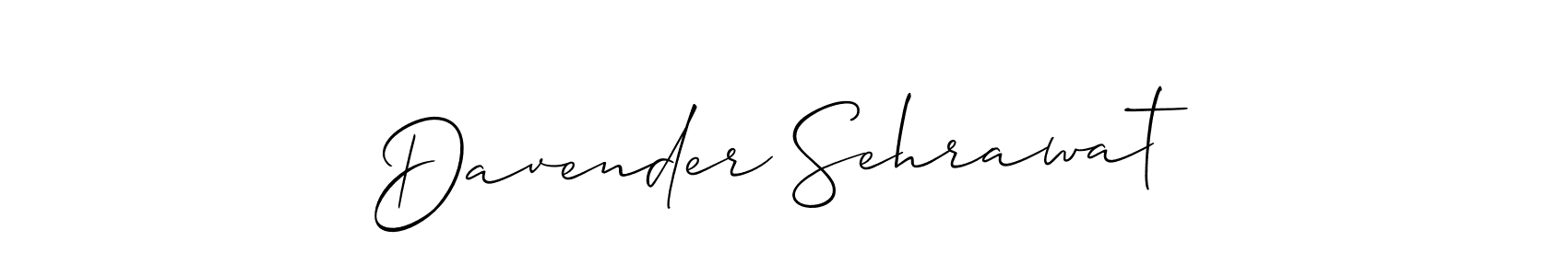 Allison_Script is a professional signature style that is perfect for those who want to add a touch of class to their signature. It is also a great choice for those who want to make their signature more unique. Get Davender Sehrawat name to fancy signature for free. Davender Sehrawat signature style 2 images and pictures png