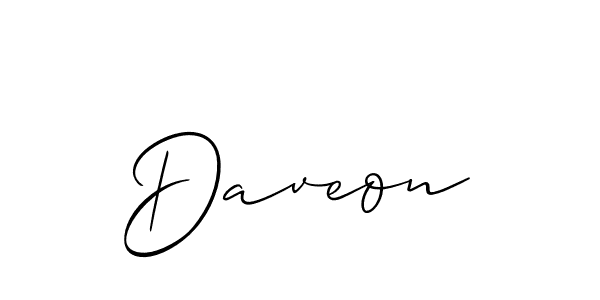 How to make Daveon signature? Allison_Script is a professional autograph style. Create handwritten signature for Daveon name. Daveon signature style 2 images and pictures png