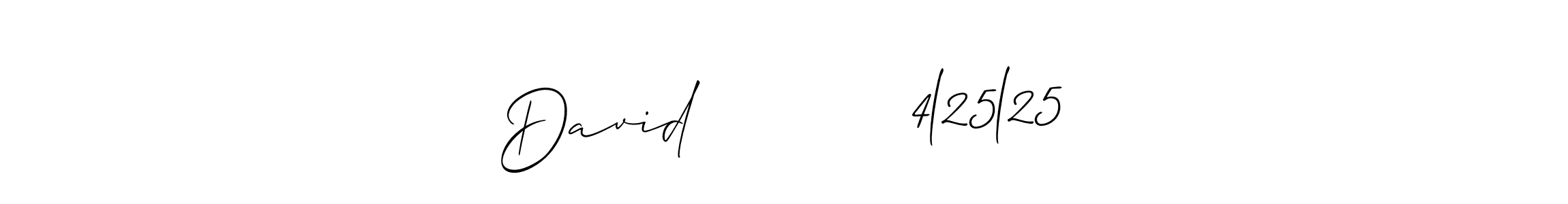 How to make David           4l25l25 name signature. Use Allison_Script style for creating short signs online. This is the latest handwritten sign. David           4l25l25 signature style 2 images and pictures png