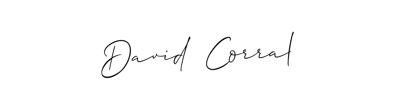 You should practise on your own different ways (Allison_Script) to write your name (David  Corral) in signature. don't let someone else do it for you. David  Corral signature style 2 images and pictures png