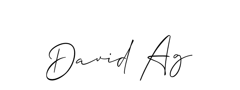 How to make David Ag signature? Allison_Script is a professional autograph style. Create handwritten signature for David Ag name. David Ag signature style 2 images and pictures png