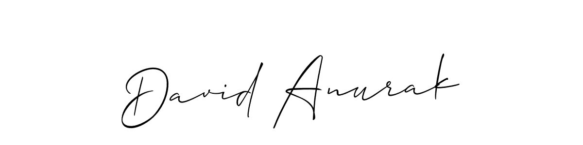 Design your own signature with our free online signature maker. With this signature software, you can create a handwritten (Allison_Script) signature for name David Anurak. David Anurak signature style 2 images and pictures png