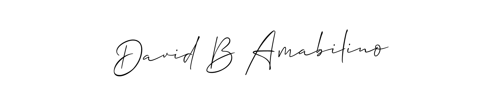 David B Amabilino stylish signature style. Best Handwritten Sign (Allison_Script) for my name. Handwritten Signature Collection Ideas for my name David B Amabilino. David B Amabilino signature style 2 images and pictures png