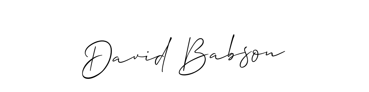 Design your own signature with our free online signature maker. With this signature software, you can create a handwritten (Allison_Script) signature for name David Babson. David Babson signature style 2 images and pictures png