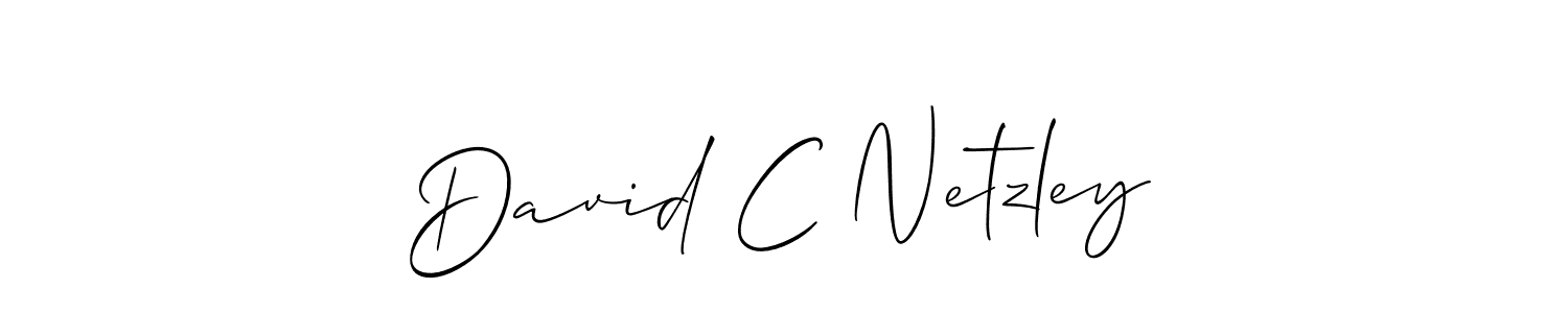 You should practise on your own different ways (Allison_Script) to write your name (David C Netzley) in signature. don't let someone else do it for you. David C Netzley signature style 2 images and pictures png