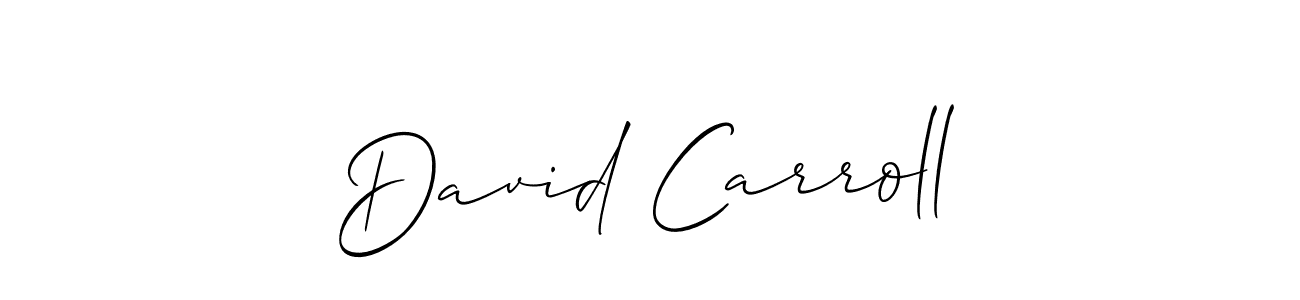 if you are searching for the best signature style for your name David Carroll. so please give up your signature search. here we have designed multiple signature styles  using Allison_Script. David Carroll signature style 2 images and pictures png