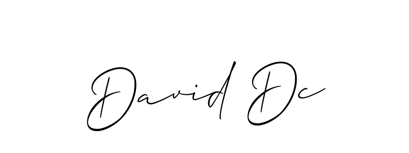 Also You can easily find your signature by using the search form. We will create David Dc name handwritten signature images for you free of cost using Allison_Script sign style. David Dc signature style 2 images and pictures png