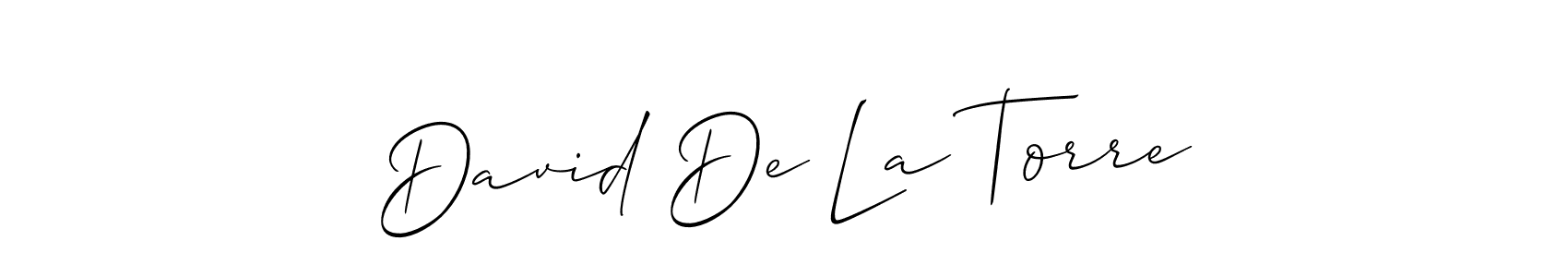 if you are searching for the best signature style for your name David De La Torre. so please give up your signature search. here we have designed multiple signature styles  using Allison_Script. David De La Torre signature style 2 images and pictures png