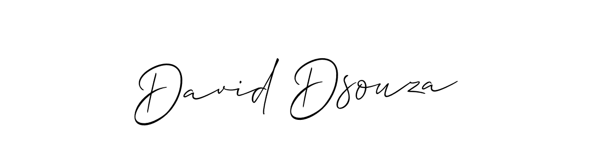 Use a signature maker to create a handwritten signature online. With this signature software, you can design (Allison_Script) your own signature for name David Dsouza. David Dsouza signature style 2 images and pictures png