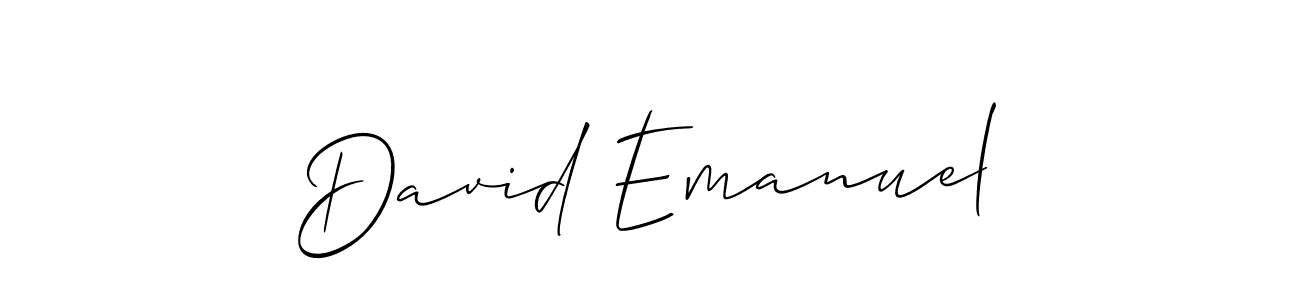 Use a signature maker to create a handwritten signature online. With this signature software, you can design (Allison_Script) your own signature for name David Emanuel. David Emanuel signature style 2 images and pictures png