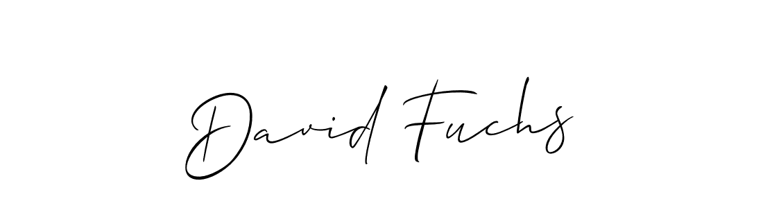 How to make David Fuchs name signature. Use Allison_Script style for creating short signs online. This is the latest handwritten sign. David Fuchs signature style 2 images and pictures png