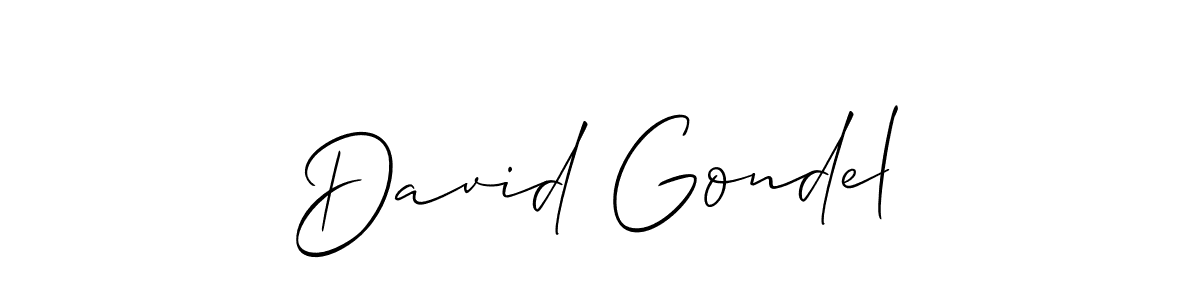 You should practise on your own different ways (Allison_Script) to write your name (David Gondel) in signature. don't let someone else do it for you. David Gondel signature style 2 images and pictures png