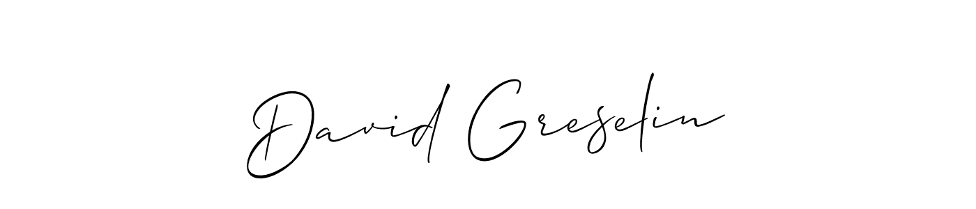 Allison_Script is a professional signature style that is perfect for those who want to add a touch of class to their signature. It is also a great choice for those who want to make their signature more unique. Get David Greselin name to fancy signature for free. David Greselin signature style 2 images and pictures png