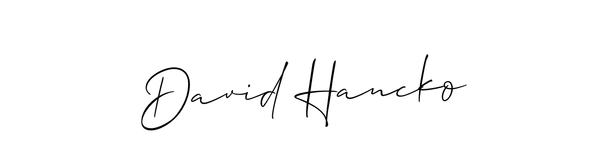 Similarly Allison_Script is the best handwritten signature design. Signature creator online .You can use it as an online autograph creator for name David Hancko. David Hancko signature style 2 images and pictures png