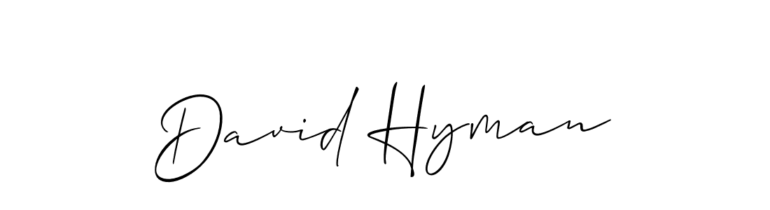 Also we have David Hyman name is the best signature style. Create professional handwritten signature collection using Allison_Script autograph style. David Hyman signature style 2 images and pictures png