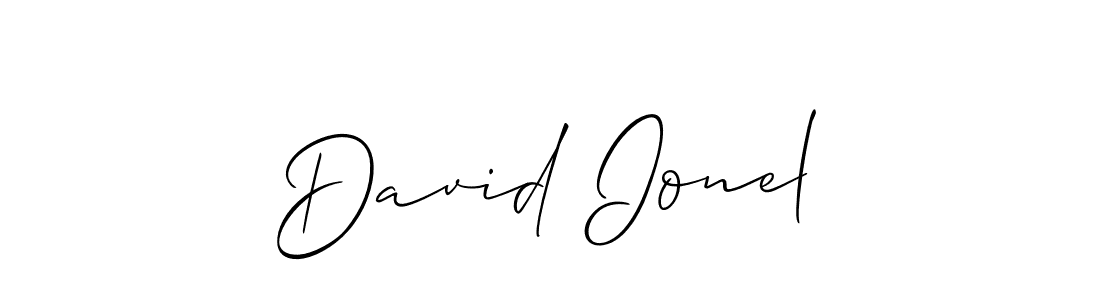 Use a signature maker to create a handwritten signature online. With this signature software, you can design (Allison_Script) your own signature for name David Ionel. David Ionel signature style 2 images and pictures png