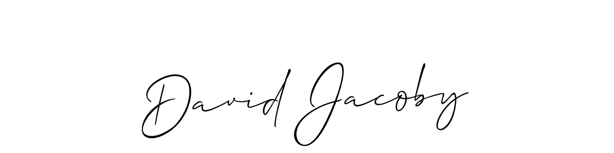 Design your own signature with our free online signature maker. With this signature software, you can create a handwritten (Allison_Script) signature for name David Jacoby. David Jacoby signature style 2 images and pictures png