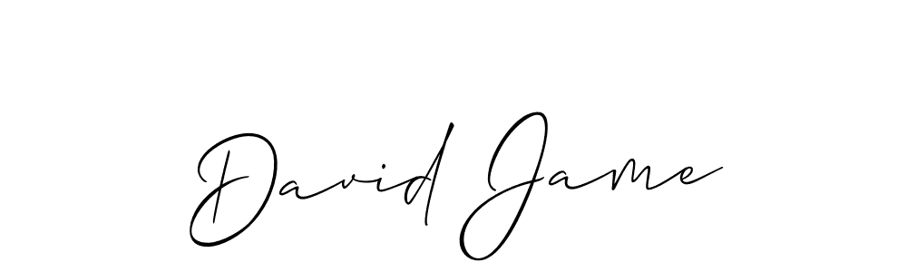 How to make David Jame name signature. Use Allison_Script style for creating short signs online. This is the latest handwritten sign. David Jame signature style 2 images and pictures png