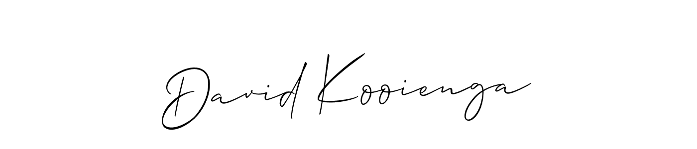 Design your own signature with our free online signature maker. With this signature software, you can create a handwritten (Allison_Script) signature for name David Kooienga. David Kooienga signature style 2 images and pictures png