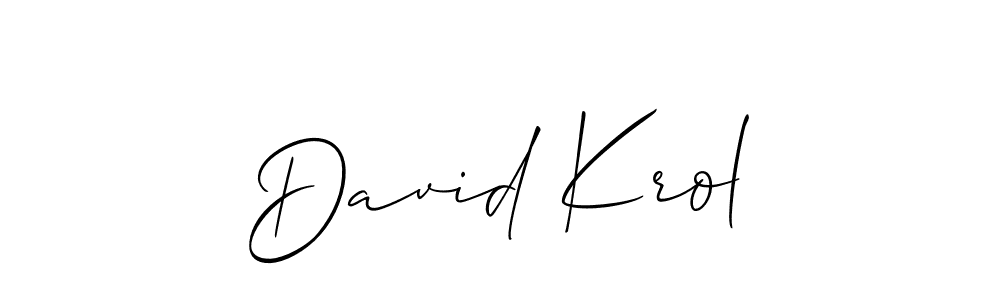 It looks lik you need a new signature style for name David Krol. Design unique handwritten (Allison_Script) signature with our free signature maker in just a few clicks. David Krol signature style 2 images and pictures png