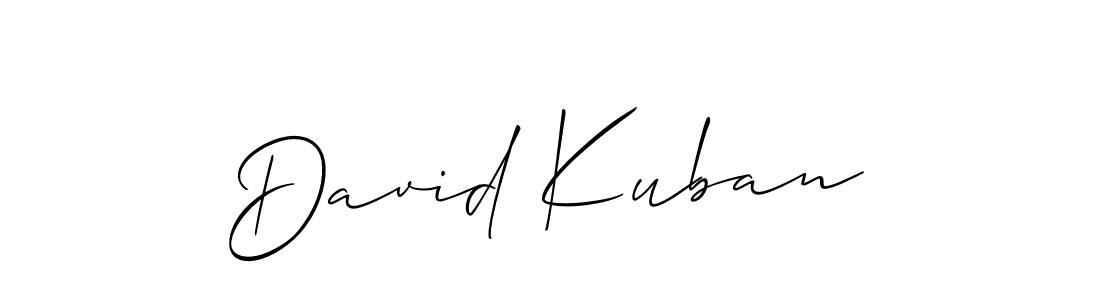 The best way (Allison_Script) to make a short signature is to pick only two or three words in your name. The name David Kuban include a total of six letters. For converting this name. David Kuban signature style 2 images and pictures png