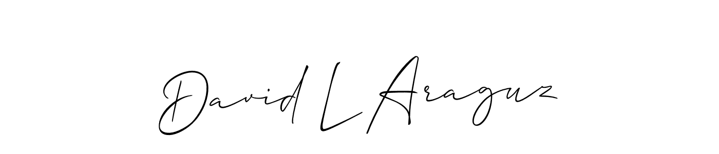 Also You can easily find your signature by using the search form. We will create David L Araguz name handwritten signature images for you free of cost using Allison_Script sign style. David L Araguz signature style 2 images and pictures png
