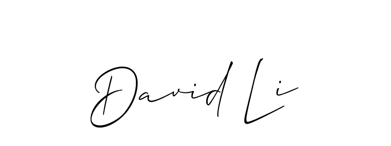 It looks lik you need a new signature style for name David Li. Design unique handwritten (Allison_Script) signature with our free signature maker in just a few clicks. David Li signature style 2 images and pictures png