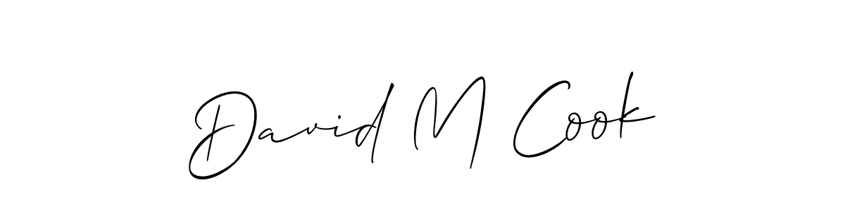 How to make David M Cook name signature. Use Allison_Script style for creating short signs online. This is the latest handwritten sign. David M Cook signature style 2 images and pictures png