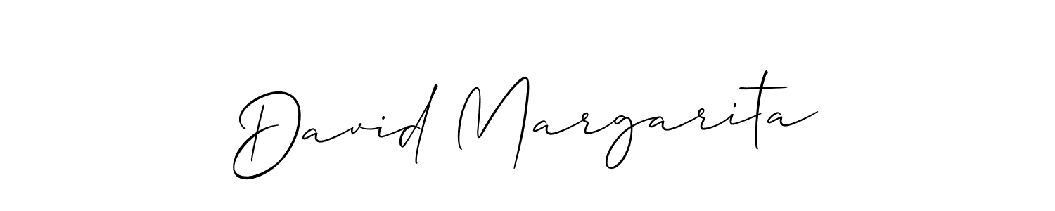 Also You can easily find your signature by using the search form. We will create David Margarita name handwritten signature images for you free of cost using Allison_Script sign style. David Margarita signature style 2 images and pictures png